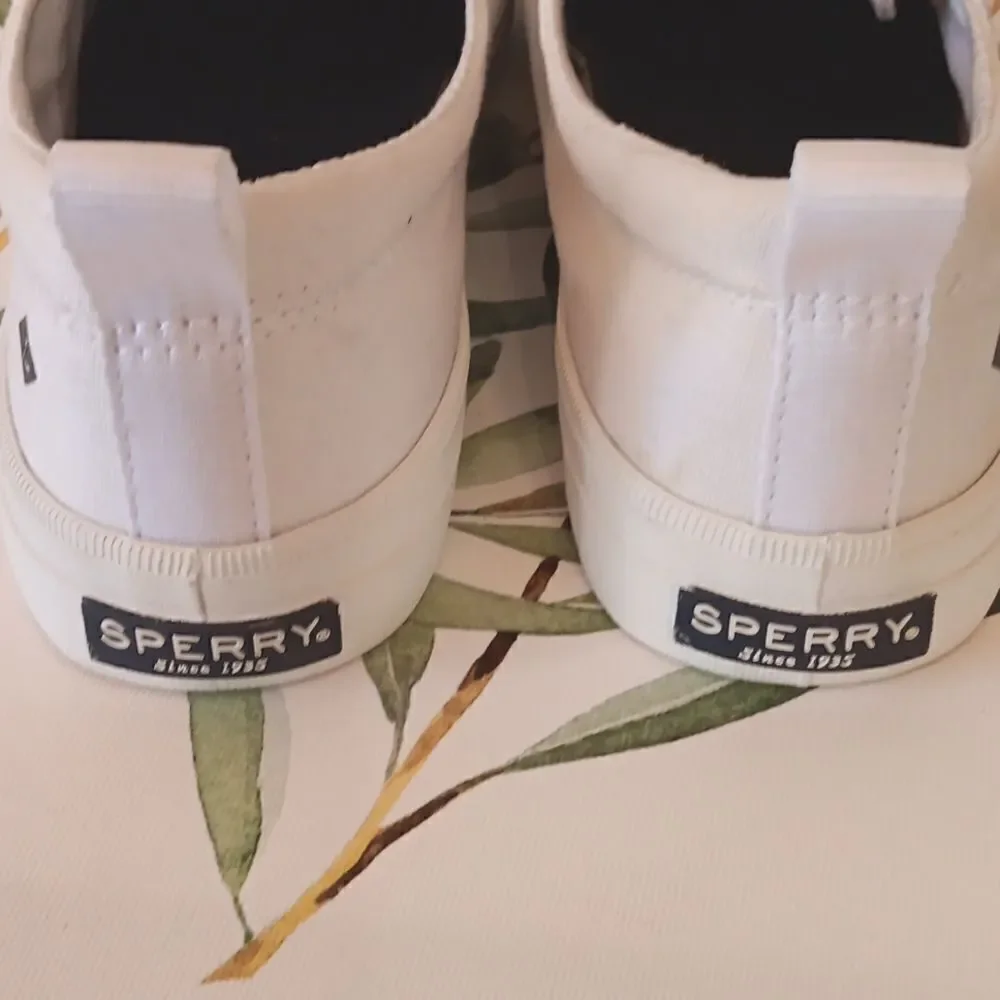 Sperry Top Siders White Canvas Sneakers